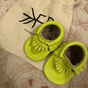 Freshly Picked Baby Moccasins, Neon Yellow